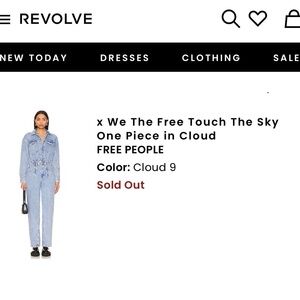 Free People We The Free Touch The Sky One-Piece
Denim Jumpsuit SZ L RETAIL $178